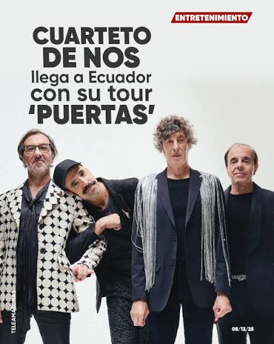 Cuarteto de Nos en Ecuador 2026: Fechas, ciudades y todo sobre el Tour Puertas