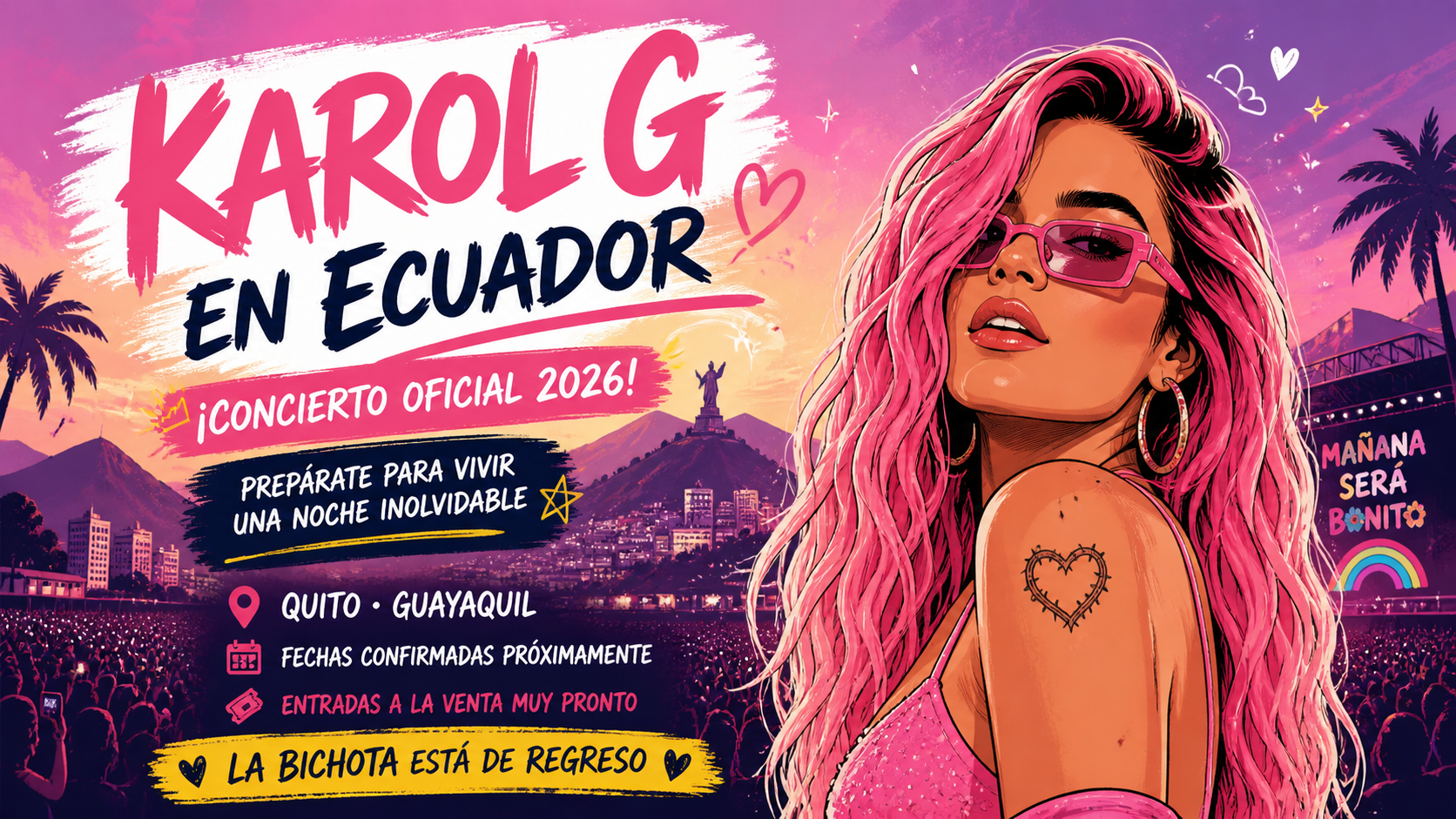 Karol G en Ecuador 2026: concierto, fechas y detalles
